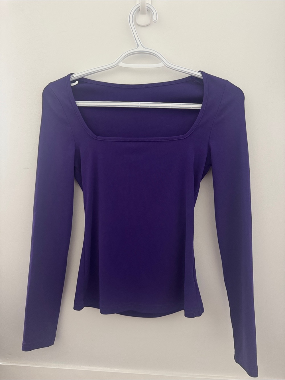 Women's Long-Sleeve Square Neck Top - Purple